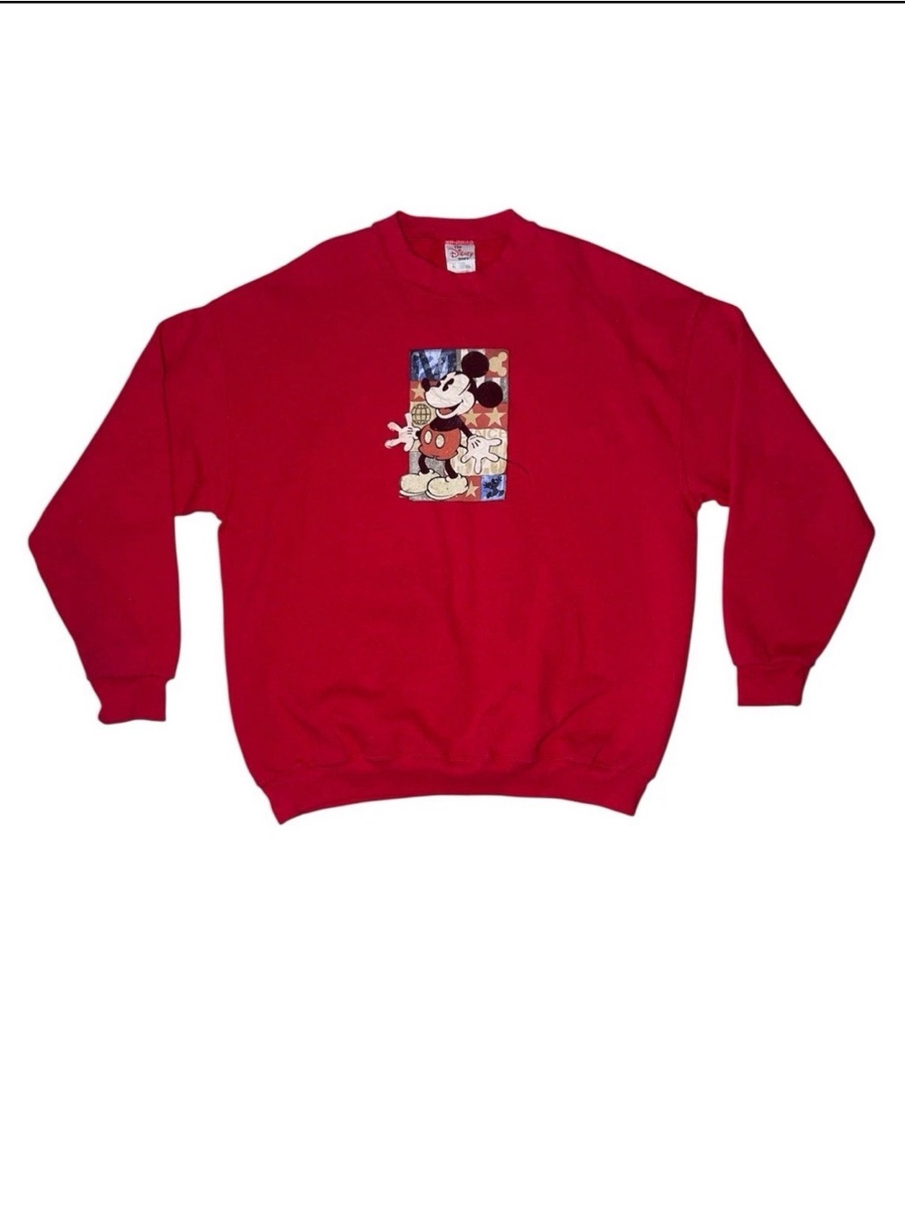 Disney Red Crewneck Sweatshirt with Mickey Patch